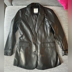 Abercrombie vegan leather blazer